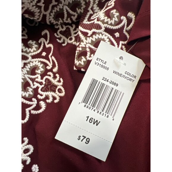 RED Ronni Nicole Floral Embossed Dress 16W - Picture 7 of 13